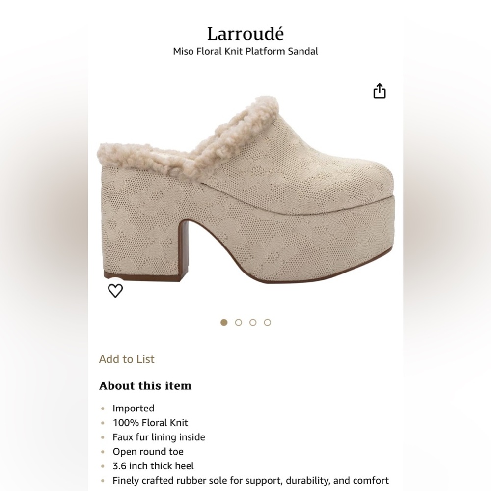 Larroudé Miso Floral Knit Platform Sandal in Cream